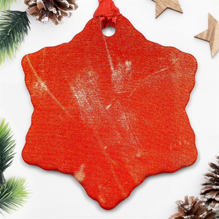 Grunge Red Tarpaulin Texture Ornament (Snowflake)