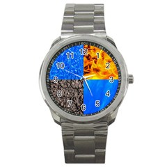 The Fifth Inside Vertical Pattern Sport Metal Watch by FunnyCow