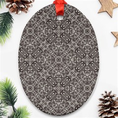 Luxury Modern Baroque Pattern Oval Ornament (two Sides)