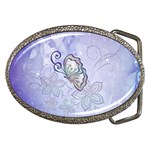 Wonderful Butterlies With Flowers Belt Buckles Front