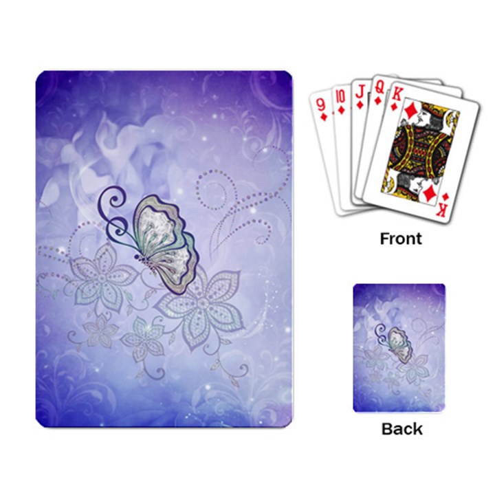 Wonderful Butterlies With Flowers Playing Card