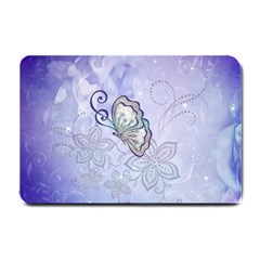 Wonderful Butterlies With Flowers Small Doormat  by FantasyWorld7