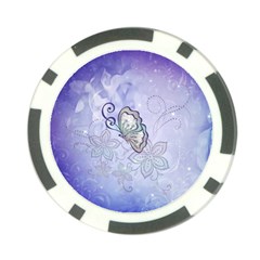 Wonderful Butterlies With Flowers Poker Chip Card Guard by FantasyWorld7