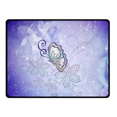 Wonderful Butterlies With Flowers Double Sided Fleece Blanket (small)  by FantasyWorld7