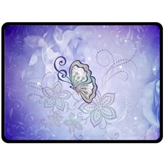 Wonderful Butterlies With Flowers Double Sided Fleece Blanket (large)  by FantasyWorld7