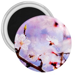 Pink Sakura Purple Background 3  Magnets by FunnyCow