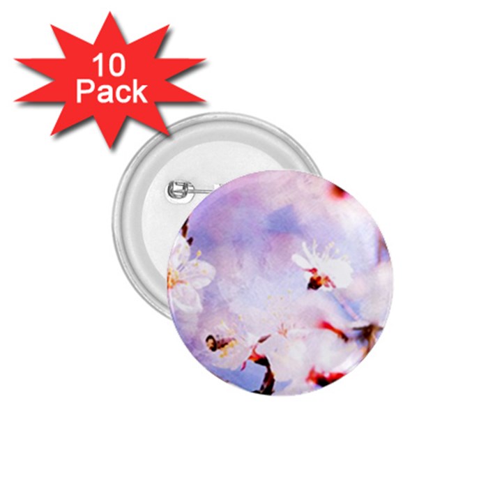 Pink Sakura Purple Background 1.75  Buttons (10 pack)