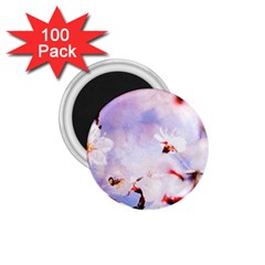 Pink Sakura Purple Background 1 75  Magnets (100 Pack)  by FunnyCow