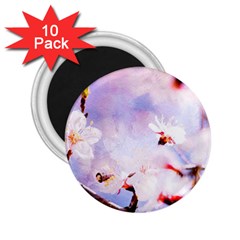 Pink Sakura Purple Background 2 25  Magnets (10 Pack)  by FunnyCow