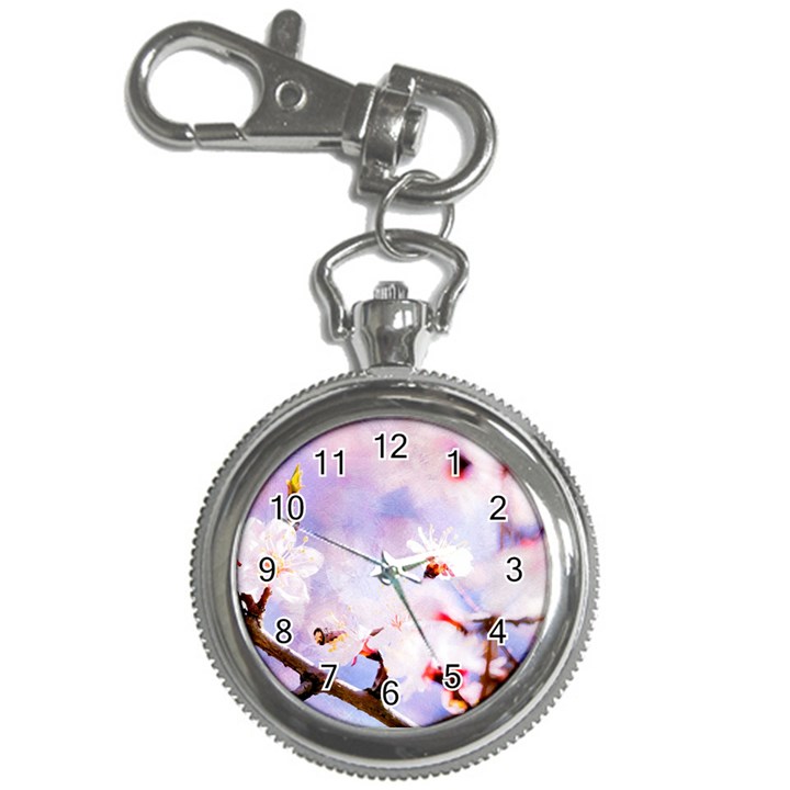 Pink Sakura Purple Background Key Chain Watches