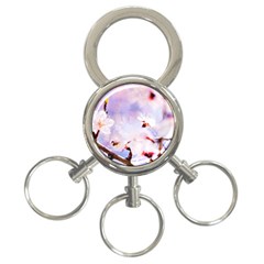 Pink Sakura Purple Background 3-ring Key Chains by FunnyCow