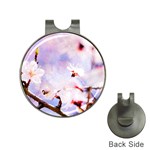 Pink Sakura Purple Background Hat Clips with Golf Markers Front