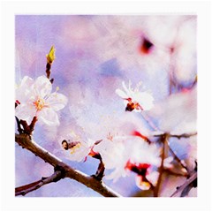 Pink Sakura Purple Background Medium Glasses Cloth (2-side) by FunnyCow