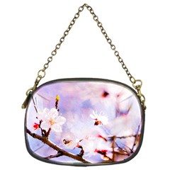 Pink Sakura Purple Background Chain Purses (two Sides)  by FunnyCow