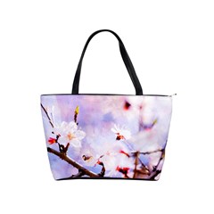 Pink Sakura Purple Background Shoulder Handbags by FunnyCow