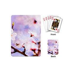 Pink Sakura Purple Background Playing Cards (mini) 