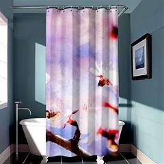 Pink Sakura Purple Background Shower Curtain 36  X 72  (stall)  by FunnyCow