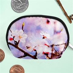 Pink Sakura Purple Background Accessory Pouches (medium)  by FunnyCow