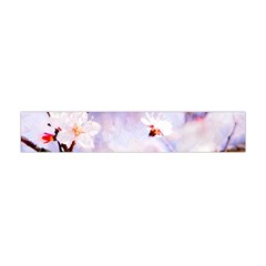 Pink Sakura Purple Background Flano Scarf (mini) by FunnyCow