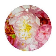 Pink Flowering Almond Flowers Ornament (round)