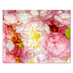 Pink Flowering Almond Flowers Rectangular Jigsaw Puzzl by FunnyCow