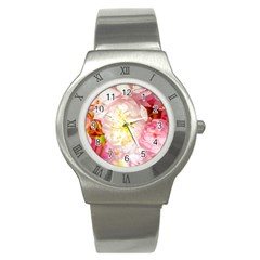 Pink Flowering Almond Flowers Stainless Steel Watch by FunnyCow