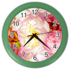 Pink Flowering Almond Flowers Color Wall Clock by FunnyCow