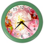 Pink Flowering Almond Flowers Color Wall Clock Front