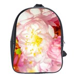 Pink Flowering Almond Flowers School Bag (Large) Front