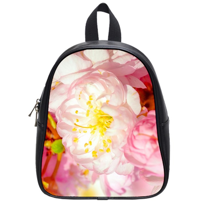 Pink Flowering Almond Flowers School Bag (Small)