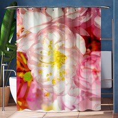 Pink Flowering Almond Flowers Shower Curtain 60  X 72  (medium)  by FunnyCow