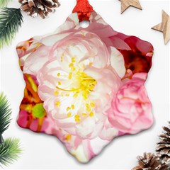 Pink Flowering Almond Flowers Ornament (snowflake) by FunnyCow