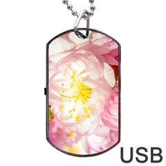 Pink Flowering Almond Flowers Dog Tag Usb Flash (one Side) by FunnyCow