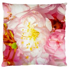 Pink Flowering Almond Flowers Large Cushion Case (two Sides) by FunnyCow