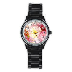 Pink Flowering Almond Flowers Stainless Steel Round Watch by FunnyCow