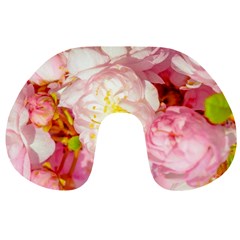 Pink Flowering Almond Flowers Travel Neck Pillows by FunnyCow