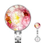 Pink Flowering Almond Flowers Stainless Steel Nurses Watch Front