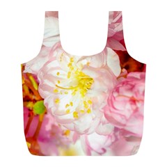 Pink Flowering Almond Flowers Full Print Recycle Bags (l)  by FunnyCow