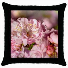 Beautiful Flowering Almond Throw Pillow Case (black) by FunnyCow