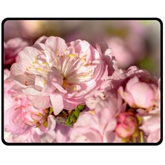 Beautiful Flowering Almond Double Sided Fleece Blanket (medium)  by FunnyCow