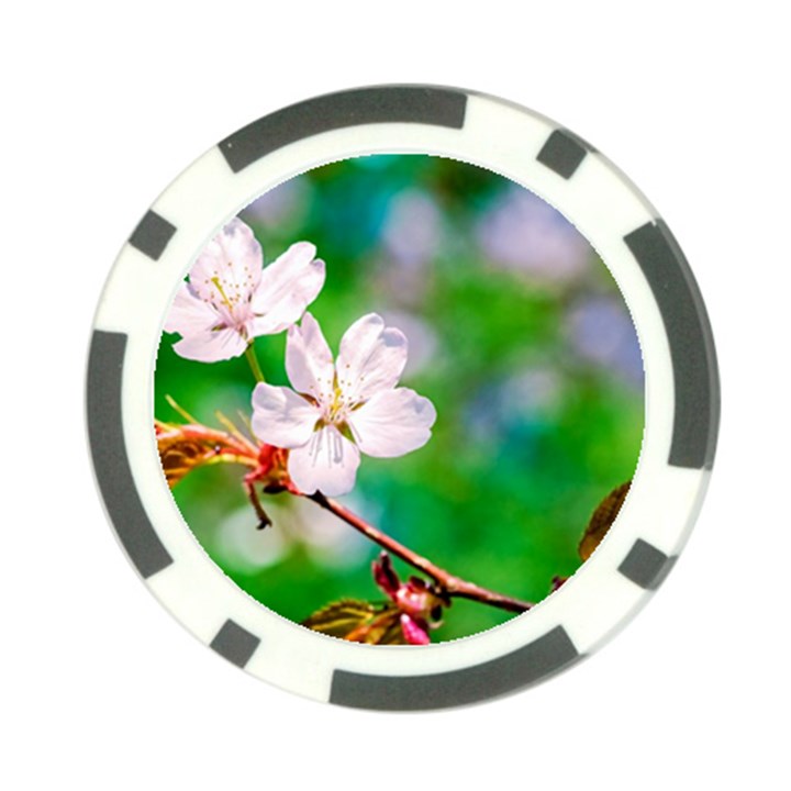 Sakura Flowers On Green Poker Chip Card Guard (10 pack)