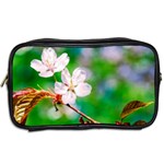 Sakura Flowers On Green Toiletries Bags 2-Side Back