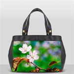 Sakura Flowers On Green Office Handbags (2 Sides)  Front