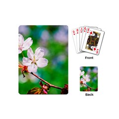 Sakura Flowers On Green Playing Cards (mini)  by FunnyCow