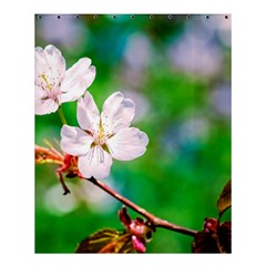 Sakura Flowers On Green Shower Curtain 60  X 72  (medium)  by FunnyCow