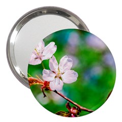 Sakura Flowers On Green 3  Handbag Mirrors by FunnyCow