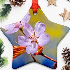 Sakura Flowers On Yellow Ornament (star) by FunnyCow