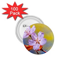 Sakura Flowers On Yellow 1 75  Buttons (100 Pack)  by FunnyCow