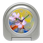 Sakura Flowers On Yellow Travel Alarm Clock Front