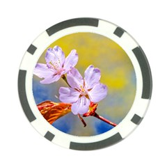 Sakura Flowers On Yellow Poker Chip Card Guard by FunnyCow